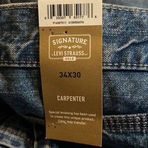 SIGNATURE LEVI STRAUSS PREMIUM FABRIC CARPENTER JEANS 34x 30 NWT
